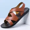 Tira Cruzada de Fita Mágica Ajustável Cabedal Vazado Sola Macia Antiderrapante Sapatos Masculinos Comércio Exterior Dropshipping