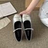 Zapatos Mary Jane Retro Franceses para Mujer, Zapatos de Diseño Nicho de Primavera y Otoño, Zapatos Plateados Bajos