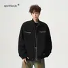 Chamarra corta de lona para hombre con cuello mao, colección primavera/otoño 2025, corte limpio holgado estilo workwear