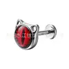 Jiangtai F136 Titânio Diabinho Olho de Gato Retrô Piercing de Lábio Brinco Corpo em Liga de Titânio G23 Joia Piercing Stud de Osso da Orelha