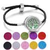 Pulseira de Óleo Essencial de Aromaterapia de Venda Quente Transfronteiriça Liga Difusor de Perfume Pulseira Corda Pulseira de Couro Preto para Homens e Mulheres