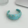 Pulseraancha de Resina con Remaches de Nuevo Estilo Retro Degradado Transfronteriza Brazalete Irregular Estilo Niche de Lujo Ligero Accesorio de Mano