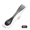 Vajilla de Acero Inoxidable de Doble Cabeza 304 para Exterior, Tenedor y Cuchara Integrados Multifuncionales, Tenedor Creativo de Pulpo, Cuchara de Doble Propósito