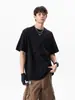 Camiseta Unisex de Verano de Manga Corta, Corte Diagonal Tridimensional Plegado, Ajuste Holgado y Cuadrado, Versátil para Pareja, Cleanfit