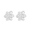 Aretes de Plata S999 para Mujer, Diseño de Loto, Ganchos Simples, Elegantes y de Moda, No Necesitas Quitártelos al Dormir, Aretes Transfronterizos al por Mayor