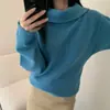 Tiro real 26 Otoño Nuevo Estilo Coreano Uso bidireccional Cuello redondo Suéter de murciélago Desbloquea múltiples formas de usar Estilo suéter