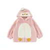 Jaqueta de Pelúcia com Capuz de Pinguim Wulibu Yiyu para Meninas, Coleção Inverno 2025, com Lã Extra, Espessa, à Prova de Vento e Quente