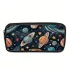 Estuche para Lápices de Gran Capacidad con Estampado del Sistema Solar para Estudiantes de Primaria, Caja de Lápices Cuadrada Simple, Estuche para Lápices de Papelería de Alta Gama Estilo Ins