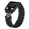 Adequado para Apple Watch de 1ª a 10ª Geração Pulseira de Aço Inoxidável Apple Watch Ultra Pulseira de Aço Brilhante de Sete Contas em Forma de M