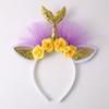 Diadema de sirena transfronteriza linda para actuación accesorios para el cabello de niños europeos y americanos falda de flores hecha a mano día del niño diadema de mujer