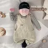 Overol a Rayas de Primavera y Otoño Ropa de Bebé Ropa de Salida de una Pieza Conjunto Elegante de Dos Piezas para Niños y Niñas Personalizado