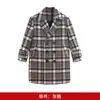 Abrigo de lana de invierno para niños, nuevo abrigo de algodón y cuadros de longitud media gruesos, abrigo para niños, gabardina para niños, vestido