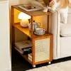 Mesita de noche moderna minimalista para dormitorio, pequeño armario de almacenamiento ultradelgado, mesita de noche para uso doméstico, armario de almacenamiento