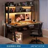Mesa de computadora con tablero perforado para el hogar, escritorio sencillo, mesa con estantería integrada, mesa de estudio para secundaria, escritorio para dormitorio pequeño