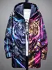 Chaqueta de algodón con capucha de manga larga, nueva para 2026, estilo europeo y americano, estampado digital 3D, ropa exterior casual de manga larga con capucha para hombre