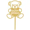 Inserto de Bolo Acrílico Letras Feliz Aniversário Coração Redondo Cinco Estrelas Amor Linha de Inserção Suprimentos para Decoração de Confeitaria