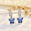 Pendientes de Aguja de Plata Esterlina Mariposa Doce Estrellas Transfronterizos Temperamento Estilo Coreano Moda Casual Cumpleaños Pendientes de Circonita Joyería