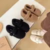 Zapatos de algodón estilo coreano Mary Janes de corte bajo suela gruesa suela blanda tacón oculto para uso en exteriores correa única zapatos cálidos de pelo zapatos de algodón para mujer con