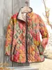 Chaqueta acolchada de algodón para mujer, moda independiente transfronteriza 2025 de Temu, con estampado digital de plantas y flores