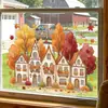 BRUP Hoja de Arce Otoñal Cabaña Pegatina Electrostática para Ventana Estilo Ins Decoración de Vidrio de Ventana para el Hogar Pegatina de Ventana HS-JD5832Q