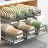 Escurridor de Platos Extraíble de Cocina, Gabinete Extraíble, Cesta Extraíble, Escurridor de Platos, Estante Almacenador de Platos Tipo Cajón, Escurridor