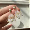 Brincos de Árvore de Natal com Atmosfera Festiva, Árvore dos Desejos Doce Rosa e Roxa, Brincos de Estrela com Laço Rejuvenescedores, Presilhas de Orelha Indolores