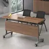 Mesa plegable, mesa de entrenamiento móvil, mesa de conferencias de oficina, escritorio de oficina multifuncional, escritorio largo doble para clases de tutoría