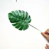 Estilo nórdico hoja de tortuga decorativa creativa para el hogar estilo coreano pared de plantas verdes hojas falsas accesorios para boda simulación hojas grandes