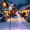 Festival de Natal Transfronteiriço Novo Papai Noel Boneco de Neve Crisol Luzes Coloridas Luminosas Pátio Externo Inserção no Solo Estéreo 3D Luz