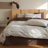 Juego de Cuatro Piezas de Algodón 100% Jacquard de Cereza Estilo Japonés Vintage Algodón Lavado 60S Ropa de Cama Suave de Algodón Puro Estilo Bosque Femenino