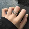 Anel Minimalista Cruzado Entrelaçado para Mulheres, Moda Vintage, Artesanato Pesado, Novo Anel Aberto com Contas, Anel para Dedo Indicador, Tendência