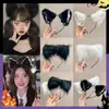 Diadema linda de orejas de gato para mujer, accesorios de disfraz de Halloween, pasador de felpa, tocado, diadema nueva 2023