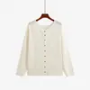 Cárdigan Básico de Punto de Color Sólido para Mujer Tallas Grandes Mujer Estilo Otoño 2026 Chicas Gorditas Cuello Redondo Holgado Adelgazante Ropa Exterior 25196