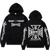 Sudadera con Capucha y Gráfico del Logo de West Coast Chopper para Hombre Streetwear Vintage