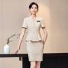 Atuendo Profesional de Alta Gama de Estilo Coreano de Manga Corta de Verano del Fabricante para Mujer, Falda de Traje, Estilista, Hotel, Joyería Ropa de Trabajo