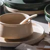 Juego de Cuencos Vajilla para Una Persona Cuenco de Cerámica Taza Plato Cuchara Vajilla de Cerámica de Hotel de Gama Alta Cuenco de Arroz ins Creativo