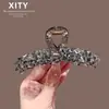 Pinza de Garra Grande de Cristal de Moda Nueva y Elegante para Mujer, Pinza de Tiburón Elegante para la Parte Trasera de la Cabeza, Accesorio Completo de Pinza para el Cabello