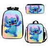 Amazon Mochila Escolar Hot Stilwell Dibujos Animados 17 pulgadas Bolsa de Almuerzo de Dibujos Animados Estuche Mochila Set de Tres Piezas