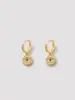 1 Par de Aretes Nuevos Estilo Coreano Ins con Aros Completos de Diamante, Versátiles para el Trabajo, Elegantes Aretes Chapados en Oro, Suministro de Joyería