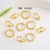 Set de encaje retenedor de color de bolsa de oro de 18K, bolsa de cuentas, anillo de cuentas, anillo de cuentas de doble agujero, accesorios para pulsera y collar DIY con cuentas hechas a mano