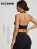 Novo conjunto de roupa esportiva para yoga feminino da Amazon com top esportivo de gola halter com bolinhas e costas abertas e calça fitness
