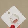 Anillo de cristal natural perla turmalina cristal fresa anillo que no se decolora anillo elástico simple para combinar con todo joyería de temperamento