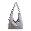 Bolsa Tote de Pelúcia Estilo Coreano Preguiçoso para Trabalho Feminina Nova Coleção Outono/Inverno 2025 Grande Capacidade Versátil de Ombro ou Axila
