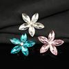 Nuevo cristal gema ojo de caballo flor de cinco pétalos aleación accesorios agujero zapatos diy coche salida de aire coche accesorios hebilla