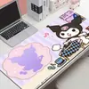 Kuromi Mouse Pad Grande de Desenho Animado Sanrio Melody Menina Fofa Tapete de Mesa Antiderrapante Borracha Vários Tamanhos