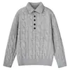Roupas Masculinas ACU Marca da moda suéter com gola torcida para homens, novo produto outono e inverno 2026, quente, solto, top casual abotoado para homens