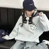 Moletom College Estilo Primavera e Outono para Meninas Transfronteiriço 2026 Novo Estilo Coreano Moda Primavera Infantil Blusa com Capuz Tendência