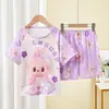Pijamas Infantiles del Sudeste Asiático, Conjuntos de Verano para Niñas de Manga Corta, Delgados, Lindos, Pueden Usarlos Niños Bebés Medianos y Grandes, Ropa de Casa para Usar Afuera