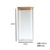 Juego de 6 Frascos de Vidrio con Tapa Cuadrada de Bambú y Algodón Perlado Caja para Almacenar Fruta Deshidratada Botella de Almacenamiento Transparente de Alto Borosilicato Venta al Mayoreo