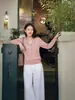 Nuevo cárdigan de punto para mujer de lana 100% con cuello redondo, popular y elegante, hecho de hilo Yangzi, lavable a máquina, lana Puyuan